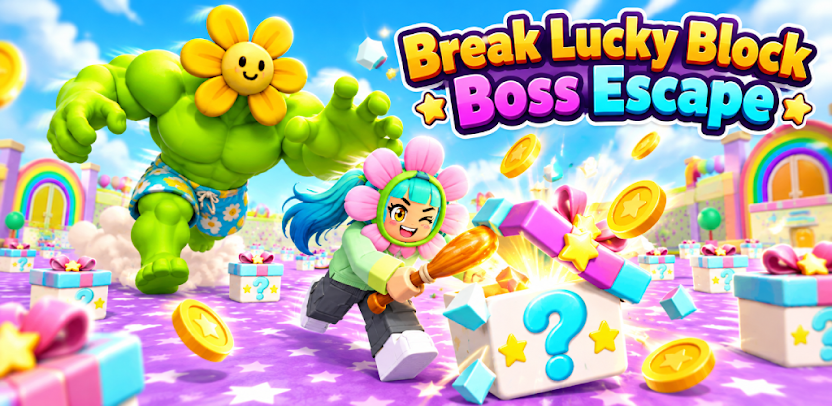 Colorful world of Break Lucky Block: Boss Escape
